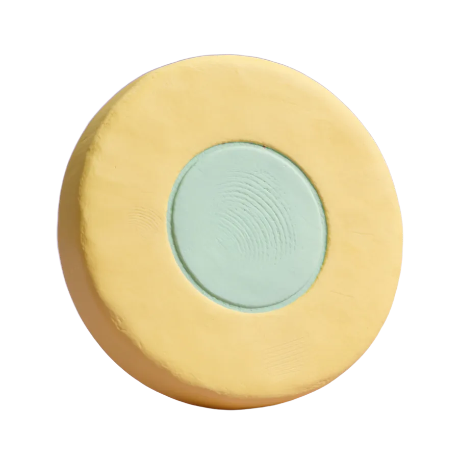 A clay coin.