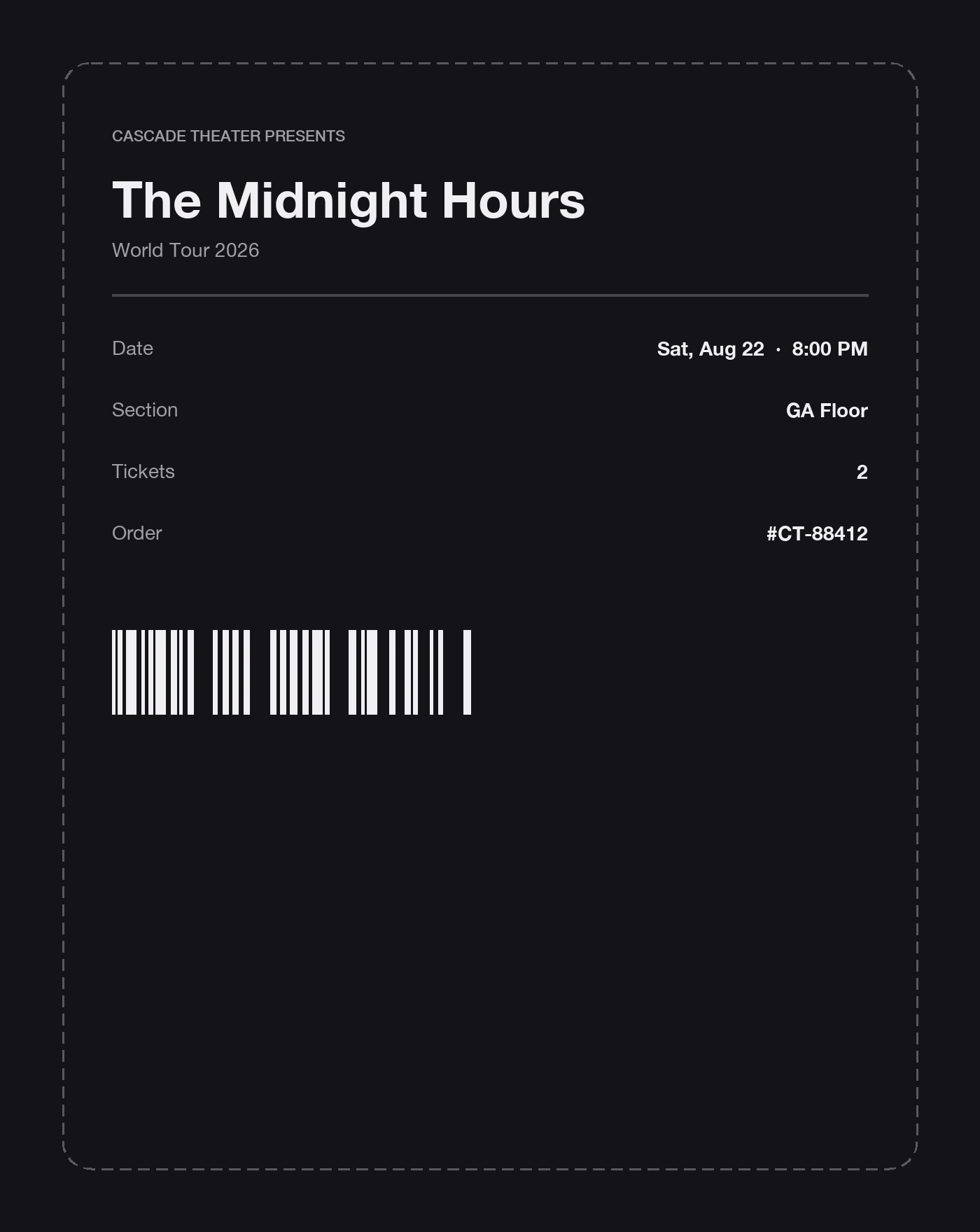 Concert tickets.